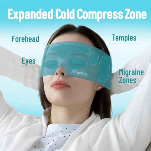 Cooling Eye Mask, Cold Eye Mask for Puffiness, Reusable Ice Eye Masks for Dark Circles And Puffy Eyes, Relieve Your Migraines and Headaches with Gel Eye Masks Therapy, Long-Lasting Comfort, Light Blue