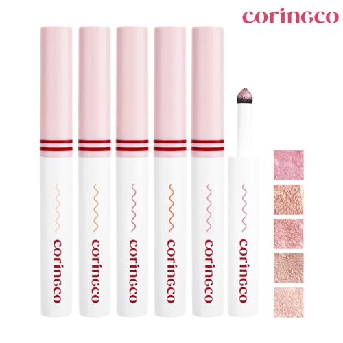 CORINGCO Shimmer Glitter Eye Maker Volume Eyeshadow Stick Quick-Hara Glitter Eye Makeup K-Beauty (2024#04 SET)