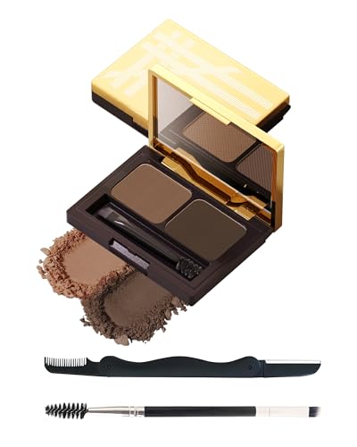 2-Color Eyebrow Powder Palette with Brush & Razor Kit