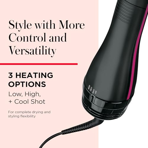 REVLON One-Step Hair Dryer and Styler Brush - Ionic Straightener, Black