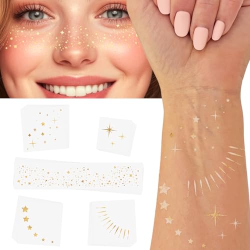 Flash Tattoos Waterproof Metallic Face Jewels - 25 Pack