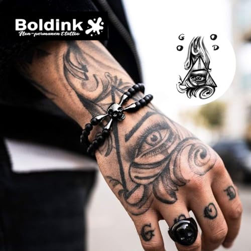 Temporary Tattoos, semi permanent tattoos, 15-day long lasting tattoo sticker, waterproof and anti-reflective, unique design(Eye Of Providence)