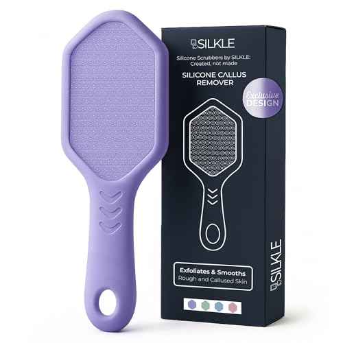 Silicone Foot Callus Remover - Nano Glass Foot File for Dead Skin and Cracked Heels - Callus Remover for Feet & Hard Skin - Ergonomic Foot Scrubber & Exfoliator for Soft, Smooth Feet - Purple