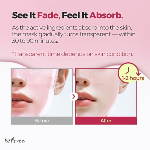 IsNtree Plum Peptide Plumping Gel Mask 30g x 4 Sheets | Korean Skincare | Cooling Gel Mask for Hydration & Firming | Peptides + Plum Extract