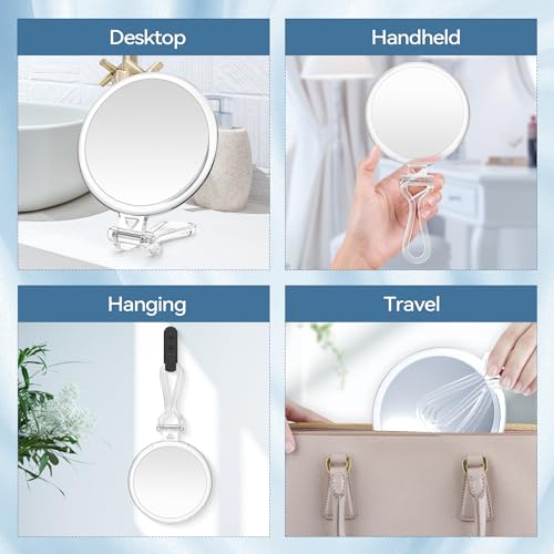 30X Magnifying Mirror with Handle, Double-Sided 1X/30X, 5 Inches