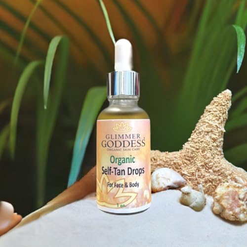 Glimmer Goddess Organic Self Tanning Drops for Face & Body 1 oz.