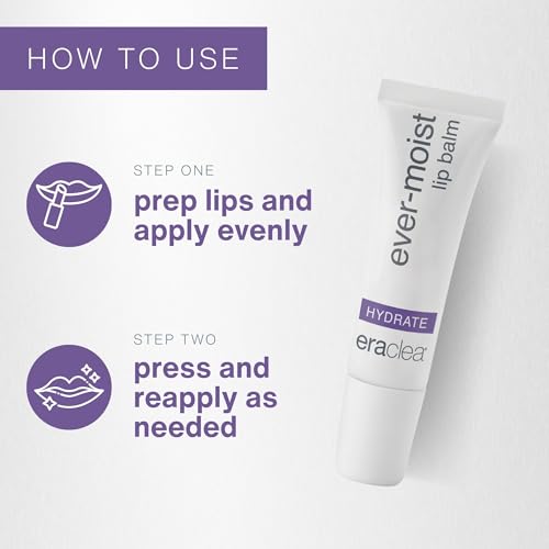 eraclea Ever-Moist Lip Balm, Lip Moisturizer with Beeswax, Hyaluronic Acid and Shea Butter, Dry Lip Repair & Moisture Support for Chapped and Cracked Lips (0.4 oz) (Pack of 4)