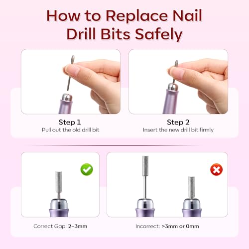 Makartt Pen Nail Drill 25000 RPM Cordless with Foil Wraps