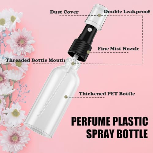100 Pack 2oz Fine Mist Spray Bottles - Refillable Travel Containers