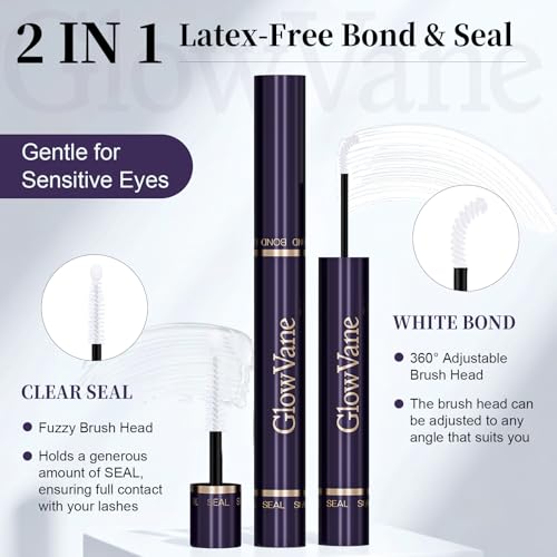 GlowVane Lash Bond and Seal - Waterproof Lash Glue for Clusters