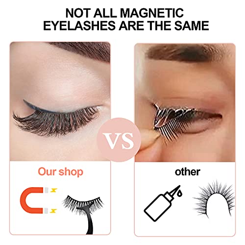 Magnetic Eyelashes Kit with Eyeliner - 10 Pairs, No Glue