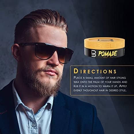 L3 Level 3 Pomade for Men - Long-Lasting Hold with Keratin