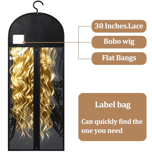 6-Pack Extra Long Wig Storage Bags with Hanger - 31.5in