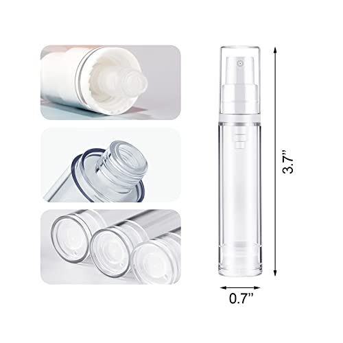 Travel Foundation Container Bottles Set - 10ml Airless Pump Refillable Cosmetic Bottles