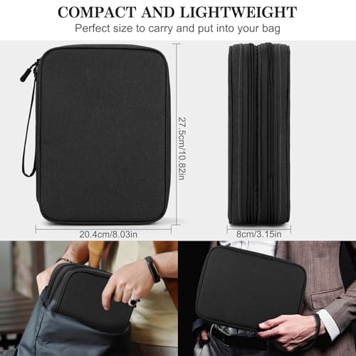 FYY Extra Large Electronic Organizer Bag for iPad & Cables