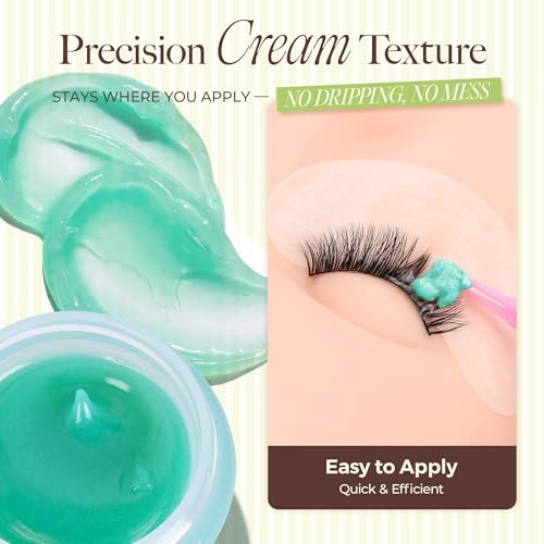 LASHVIEW Eyelash Extension Remover Cream 10g – Gentle, Hypoallergenic Lash Removal Kit with Eye Patches & Applicator