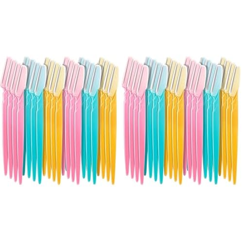 Boao 96 Pieces Eyebrow Razor Eyebrow Trimmer Shavers Dermaplaning Tool Face Razors for Women with Precision Cover (Pack of 2)