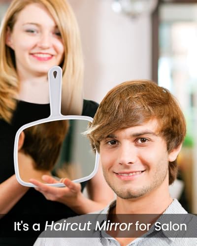 Gladmart 10.3 x 7.4 Inch Hand Mirror Set with Handle - Black & White, 2 Pack