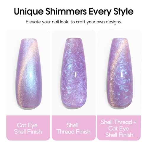 PEACECOLOR Cat Eye Gel Nail Polish Set - 6 Colors Magnetic