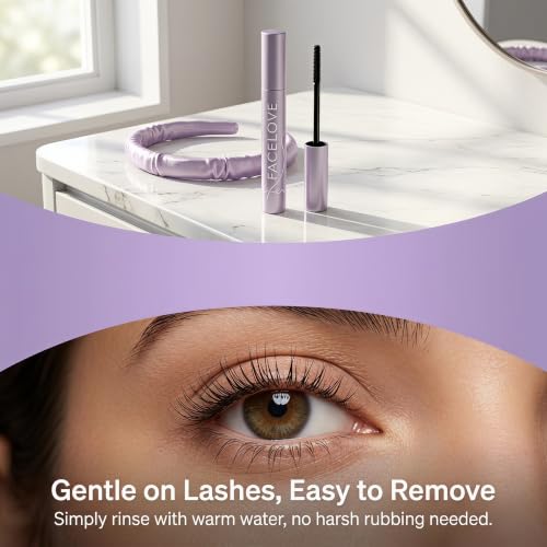 Facelove Mascara for Mature Lashes - Long Lasting Curl & Volume