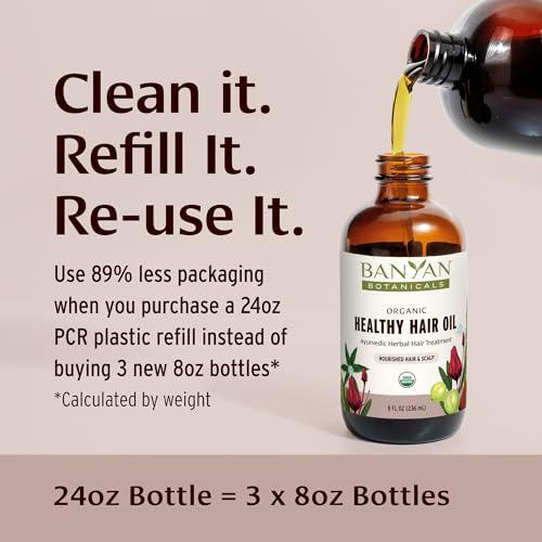 Banyan Botanicals Organic Hair Oil with Bhringaraj & Amla - 8 oz