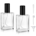 Black 30ml Refillable Glass Perfume Spray Bottle Set for Travel & DIY