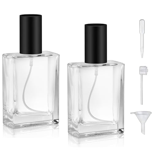 Black 30ml Refillable Glass Perfume Spray Bottle Set for Travel & DIY