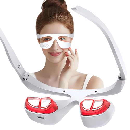 Under Eye Red Light Therapy Device with Massage - 3 Modes for Dark Circles & Eye Fatigue