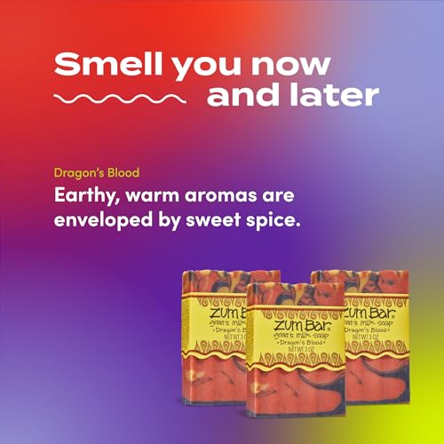 Zum Indigo Wild Goat's Milk Soap Bar - Bar Soap for Hands & Body Made with Essential Oils - 3 oz - Dragon's Blood (6 Pack)