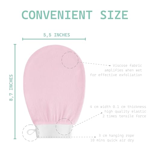 Turkish Hammam Viscose Exfoliating Bath Gloves ? Moroccan Body Scrub Mitt for Sauna Skin Massage & Detox