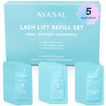 AYASAL Lash Lift Kit Refills: Step 1+2 Refill Set, Korean Thio-Free Lash Perm - Professional Long Lasting Results up to 6-8 Weeks - Eyelash Curling Set at Home - Set for 5 Applications
