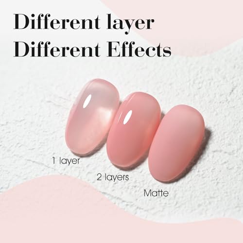 CANNI Nude Pink Gel Nail Polish, 1Pcs Translucent Jelly Polish Color