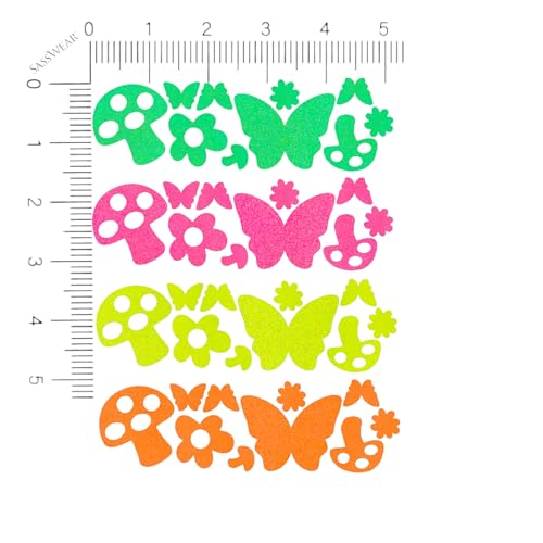 Sasswear Neon Blacklight Body Stickers - 40 Pack Glow Party