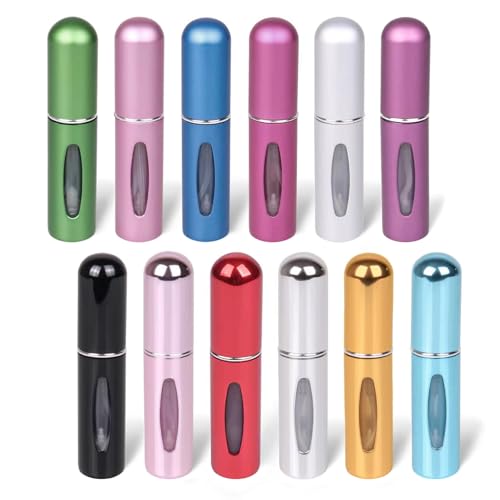 12-Pack 5ml Refillable Perfume Atomizer Bottles for Travel
