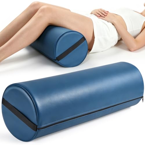 PU Leather Massage Bolster Pillow 26x9 Inch with Strap Handle