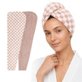 Cotton Hair Towel Wrap 2-Pack for Long Hair 32x11
