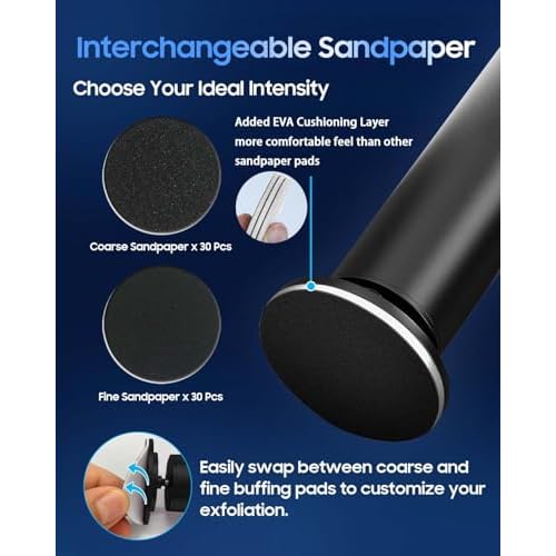 FSA&HSA Electronic Foot File,Callus Remover for Foot - Dead Skin Removal,Foot Scrubber with 60 Pcs Sandpaper Discs- Effortless Soft Smooth Skin in Minutes,for Women & Men