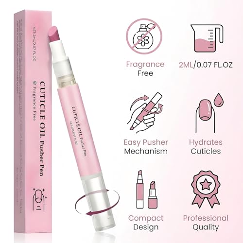 2-in-1 Ceramic Cuticle Pusher & Nail Oil Pen for Sensitive Nails