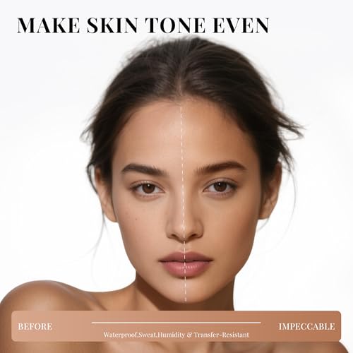 PHOFAY Matte Sunscreen Liquid Foundation SPF 30 (1.02 fl oz) - Long-Wearing Oil-Control, Concealing & Non-Greasy Buildable Coverage, Suitable for Most Skin Types, Daily & Outdoor Use (03#)