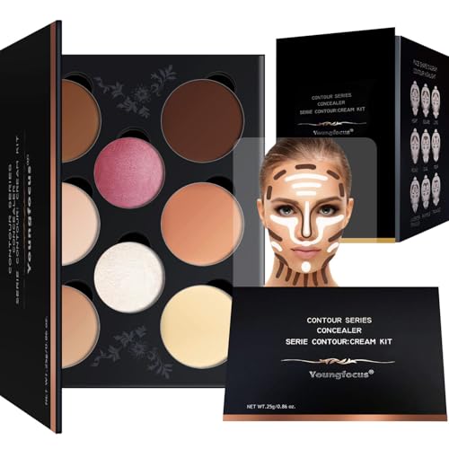 Youngfocus 8-Color Cream Contour & Highlight Palette
