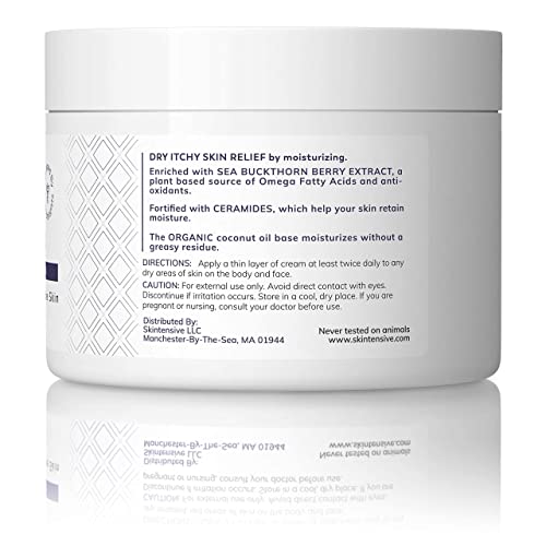 SKINTENSIVE Body Butter with Sea Buckthorn Extract - Organic Coconut Oil Body Butter Ointment for Eczema-Prone Skin, 8 oz