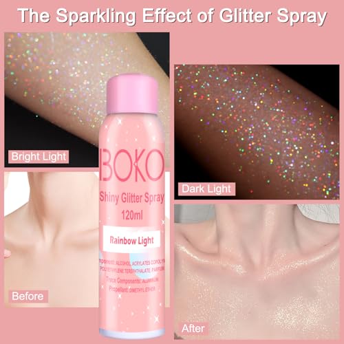 Boko Holographic Silver Body Glitter Spray 120ml