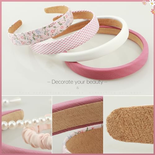 7pc Padded Floral Headbands for Women & Girls Set