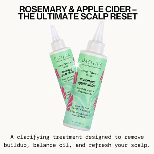 Pacifica Scalp Detox Tonic ? Scalp Exfoliator with Glycolic & Salicylic Acid for Clarifying Build Up & Purifying ? Infused with Rosemary to Support an Itchy, Dry Head ? Vegan & Cruelty-Free ? 5 oz