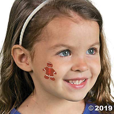 Holiday Glitter Temporary Tattoos for Kids, 72-Pack