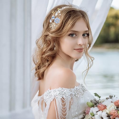 5-Piece Bridal Hair Comb & Clip Set with Rhinestones