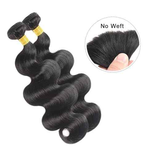 Body Wave Bundles Human Hair 18 18 Inch 2 Bundles 100% Unprocessed Brazilian virgin 12a Hair Natural Black Color 200G Per Pack
