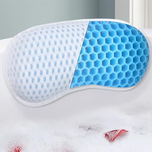 Bathtub Pillow with 4D Mesh & Suction Cups - Ergonomic Neck Support