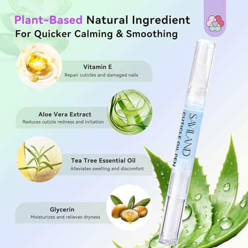 SAVILAND 0.5 Fl Oz Soothing Cuticle Oil Pen with Aloe & Vitamin E – Pack of 1