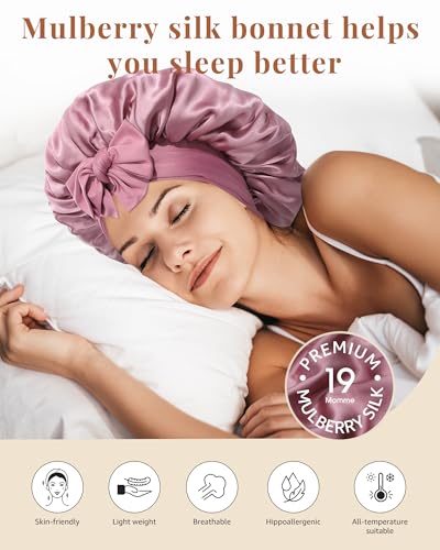 100% Mulberry Silk Bonnet for Sleeping | 2-Layer Hair Wrap